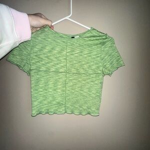 H&M Light Green Ribbed Crop Top
